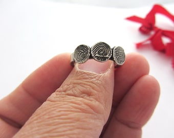 Ring mit 3 Fingerabdrücke Liebe Spezial Geschenk