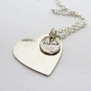 Pendant Quote Big Heart Fingerprint Round Meaningful Pure Silver image 3