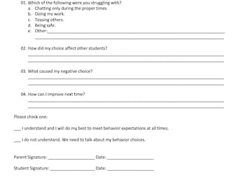 Rethinking Letter for Classroom Behavior Intervention & Restorative Practice