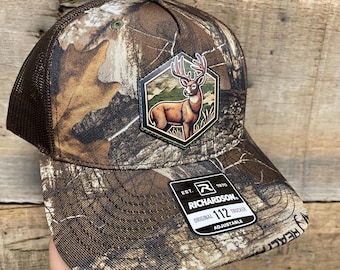 Whitetail Deer Hex Patch on Realtree Edge Richardson 112 Trucker Hat