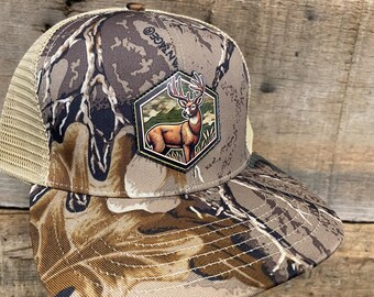 Whitetail Deer Hex Patch - Realtree Advantage Lost Hat Co Trucker