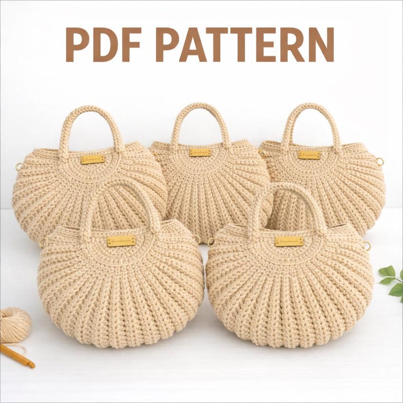Crochet Bag PDF Pattern | Easy Semi Circle Tote Tutorial (digital ...