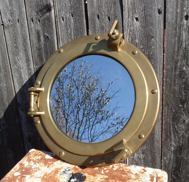 Vintage Brass Porthole Mirror Made in Holland W.H. Den Ouden | Etsy