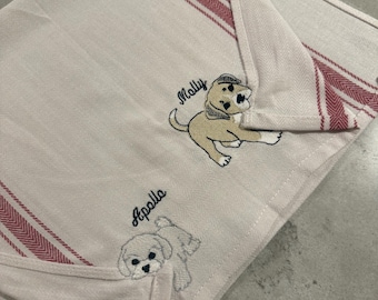 Customizable puppy hand towel (can custom print your dogs name on it)