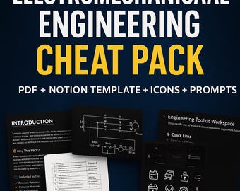 Elektromechanische Technik Chair Pack | Notion Template + PDF + PDF + Icons + Fehlersuche + Steuerung | Technische Werkzeuge