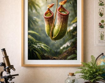 Kannenpflanze, abstrakte Kunst - druckbare Kunst - Fleischfressende Pflanze - Sofort Download