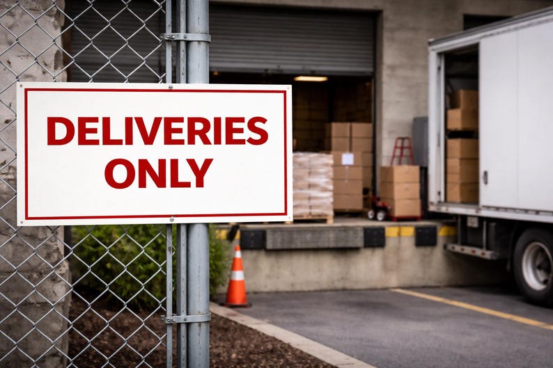 Deliveries Only Sign Printable | Business Loading Zone Digital Download ...