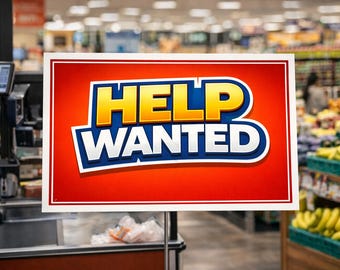 Help Wanted Sign Printable | Storefront Hiring Poster (Digital Download)