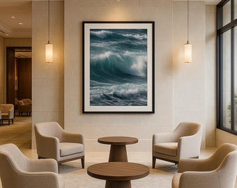 Turquoise Ocean Wave Print • Coastal Wall Art (Digital Download)