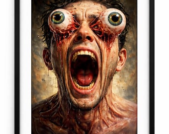 Surreal Horror Portrait Art | Dark Psychedelic Face (Digital Download)
