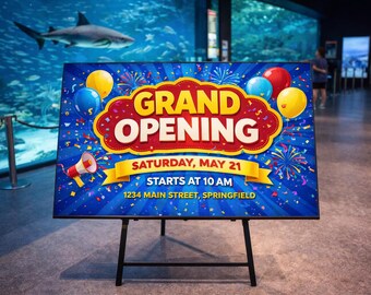Grand Opening Poster | Horizontal Business Banner (Digital Download)