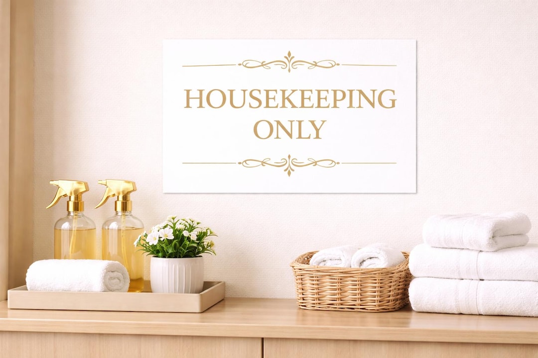 Elegant Gold Housekeeping Only Sign | Staff Entrance Printable (digital ...