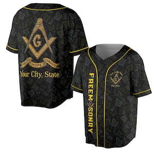 Anpassa namnlogenamn frimurarbrev G tro hopp välgörenhetsmönster sömlös frimurarskjorta 3D basebolltröja storlek S-5XL