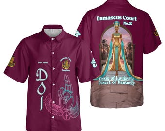 Gepersonaliseerde hofnaam DOI Egyptische oude godin Alziend oog 3D button-down, maat S-5XL