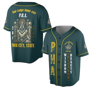 Personalized Name Freemasonry PHA 2B1 ASK1 Wisom Strenght Beauty 3D Baseball Jersey Shirt Size S-5XL