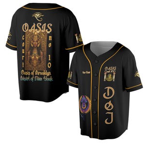Personalisierte Hofname DOI Ägyptische Sonnenkrone Göttin 3D Baseball Jersey Größe S-5XL