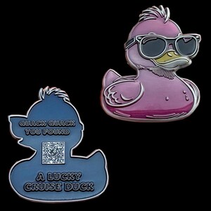 Cruise Duck with QR CODE Metal Coin 25 PC *Choice of Color*