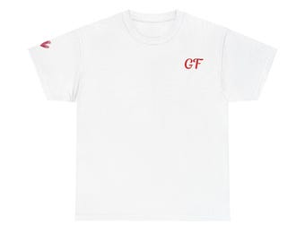 Koszulka z różowym wzorem Kupidyna | Monogram na klatce piersiowej GF