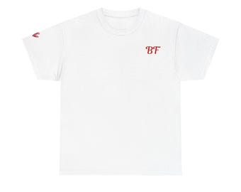 Koszulka z kwiatowymi sercami | Różowy Kupidyn, monogram BF