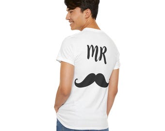 Koszulka z wąsami pana młodego | Zabawna koszulka z motywem pana młodego, koszulka na wieczór kawalerski