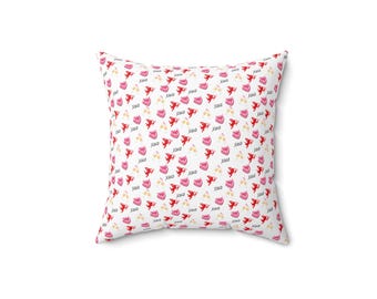 Poduszka walentynkowa z akwarelowym Kupidynem | Kwadratowa poduszka dekoracyjna