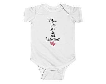 Mamo, czy zostaniesz naszą Walentynką? Body niemowlęce z cienkiego dżerseju
