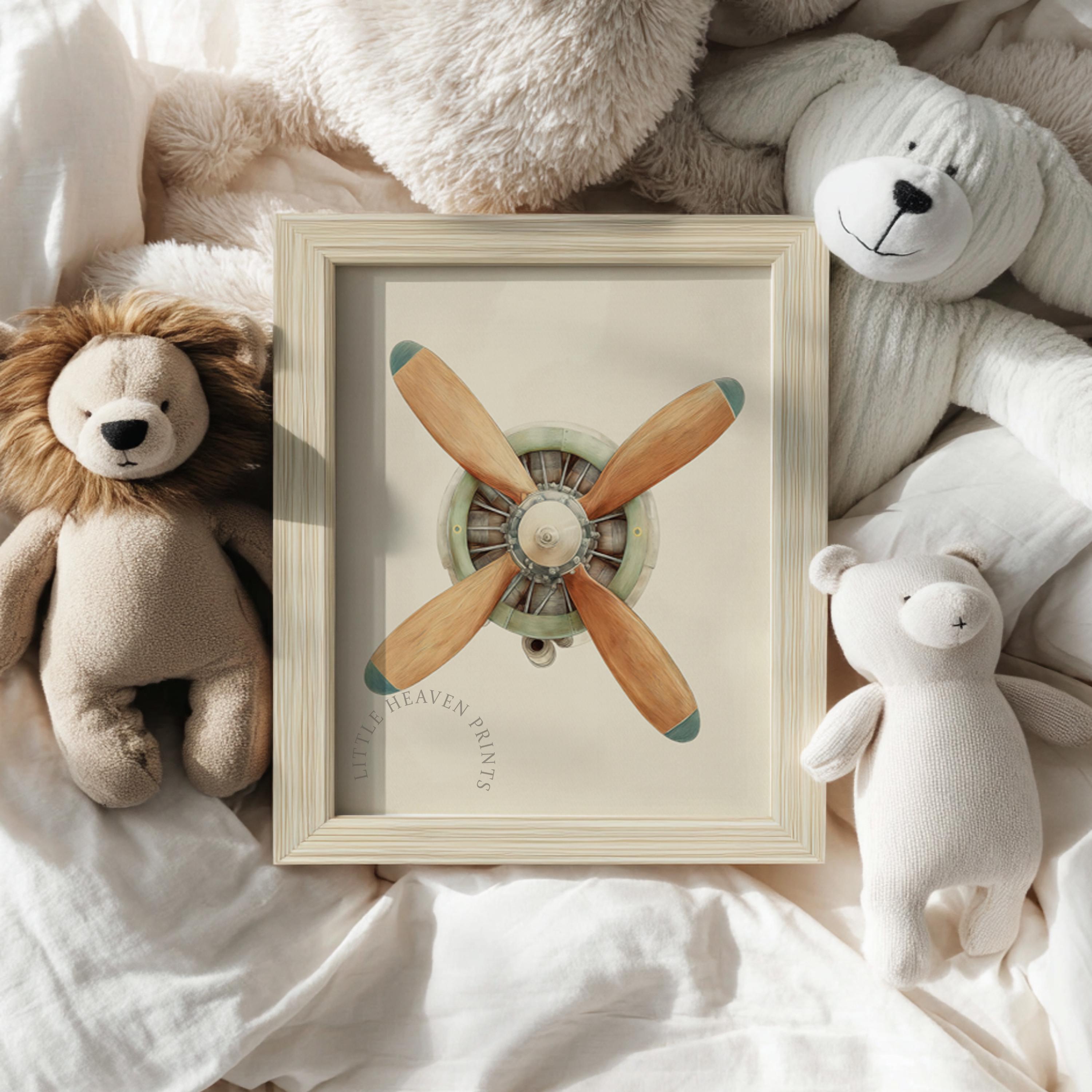 Vintage Airplane Propeller Printable Wall Art - Rustic Nursery Decor ...