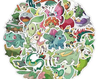 Waterdichte cartoonstickers, schattige stickers voor laptops en waterflessen (groene POCKET MONSTER 50 stuks)