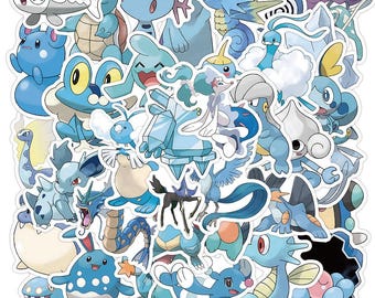 Cartoonstickers, schattige stickers voor laptops en waterflessen (BLAUWE ZAKMONSTER 50 STUKS)