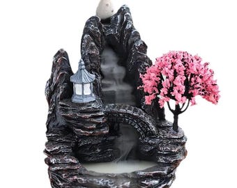 Mountain River Waterfall Incense Burner - Backflow Aroma Fountain for Zen Home Decor