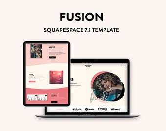 TEMPLATE DI SITO WEB SQUARESPACE 7.1 Design: modello Fusion / Grafica personalizzabile / Formazione Squarespace