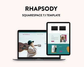 TEMPLATE DI SITO WEB SQUARESPACE 7.1 Design: modello Rhapsody / Grafica personalizzabile / Formazione Squarespace