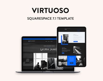 TEMPLATE DI SITO WEB SQUARESPACE 7.1 Design: modello Virtuoso / Grafica personalizzabile / Formazione Squarespace