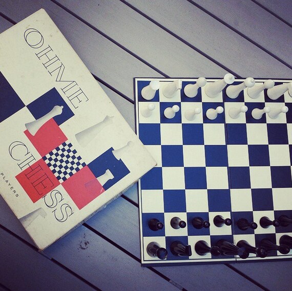 AMERICAN 1960 Herman Ohme Chess Set Mid Century Modern game AMERICAN 1960 Herman Ohme Chess Set Mid Century Modern game