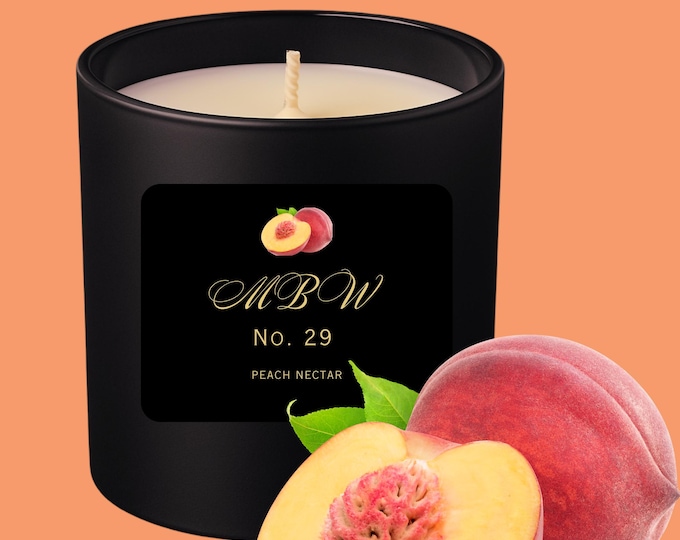 Luxury Soy Candle | Peach Nectar Home Fragrance | Hand Poured | Gift Ready | Gift for Her