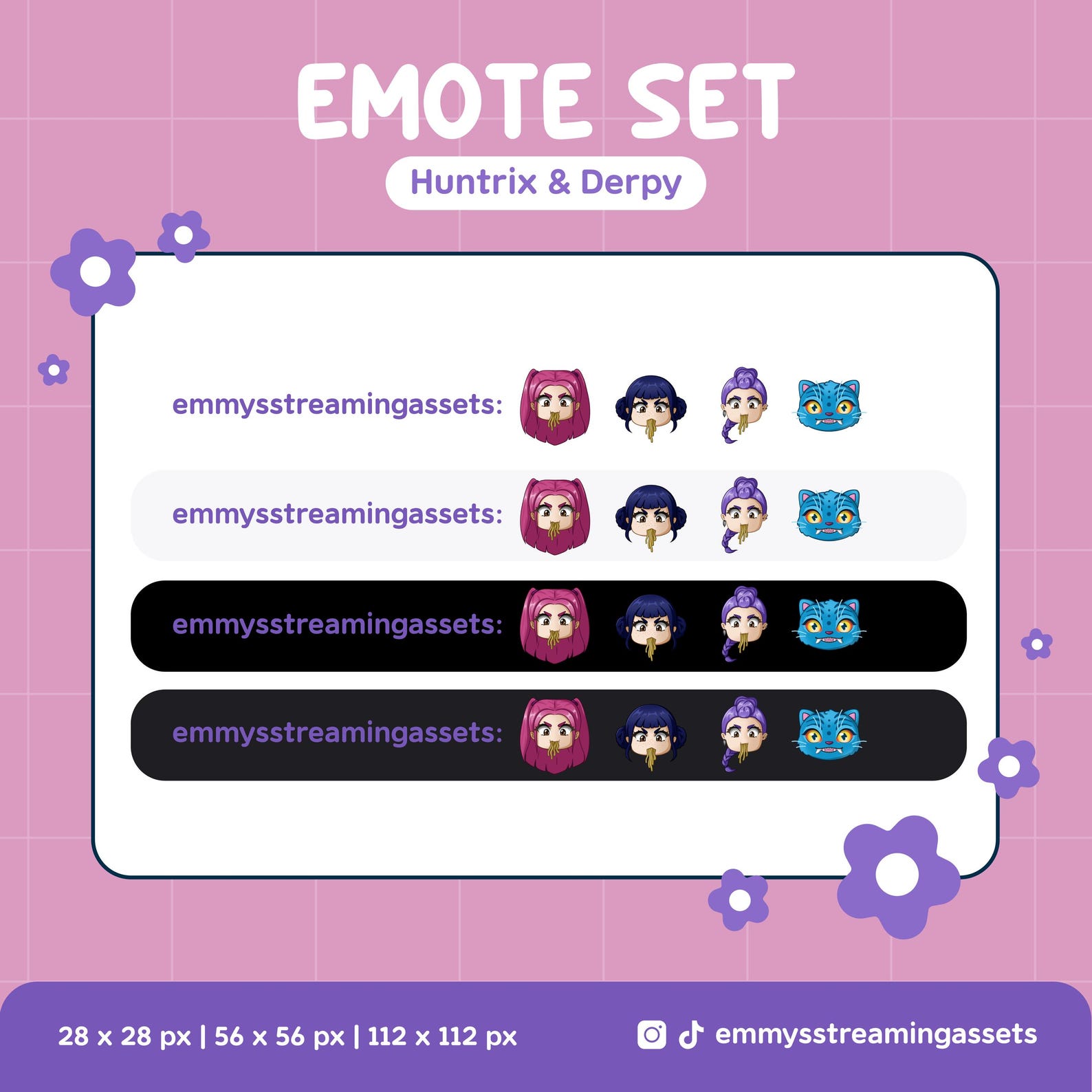 Huntrix & Derpy Emote Set for Twitch, Discord, Youtube and Tiktok ...