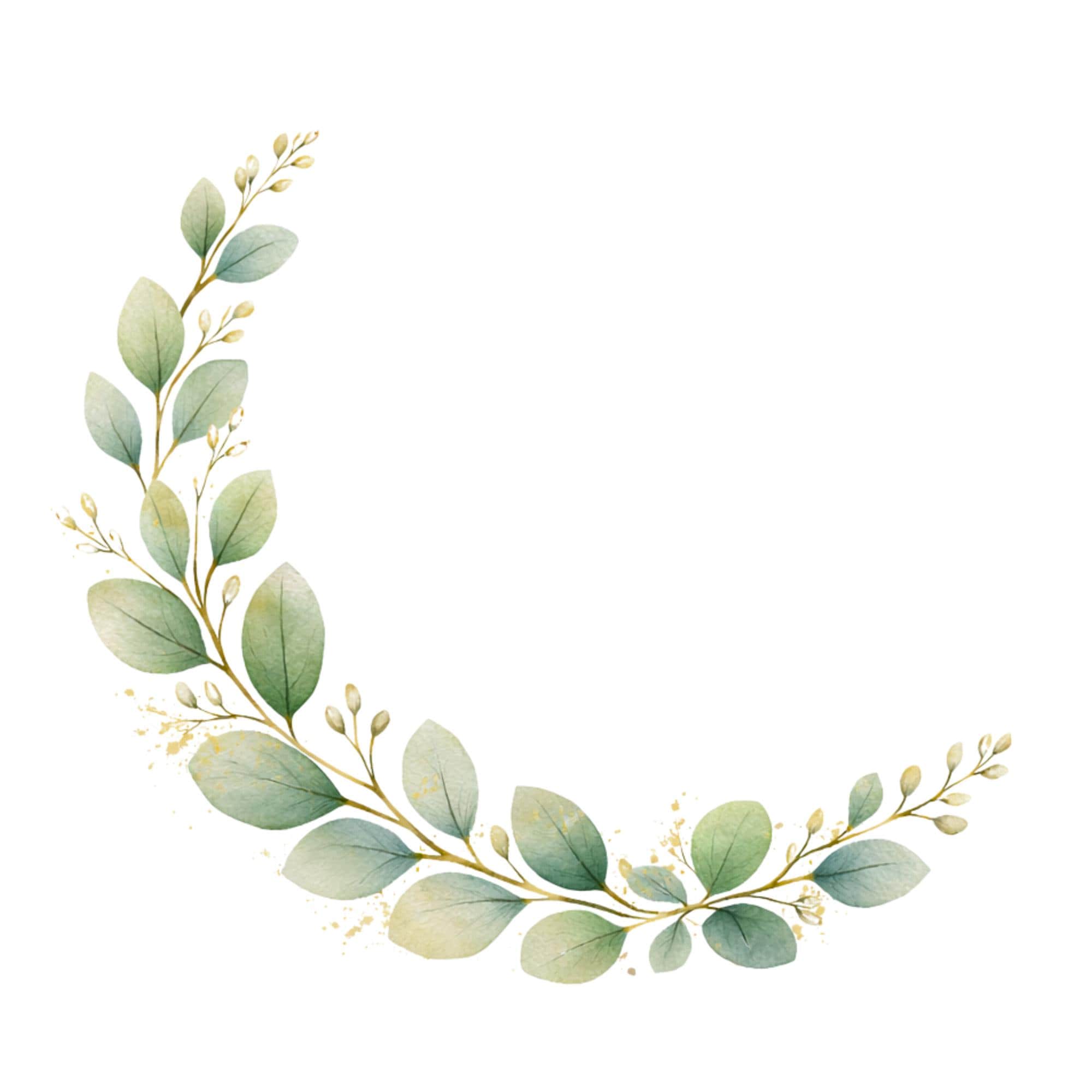 Eucalyptus Clipart Pack | Greenery Wedding Wreath PNG | Botanical ...