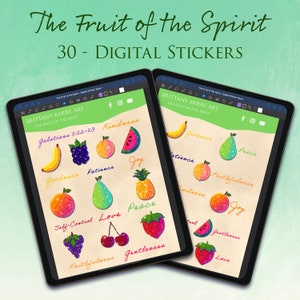 30 Digital Planner Stickers GoodNotes The Fruit of the Spirit GoodNotes Stickers Planner, Bible Digital Stickers, GoodNotes Stickers image 1