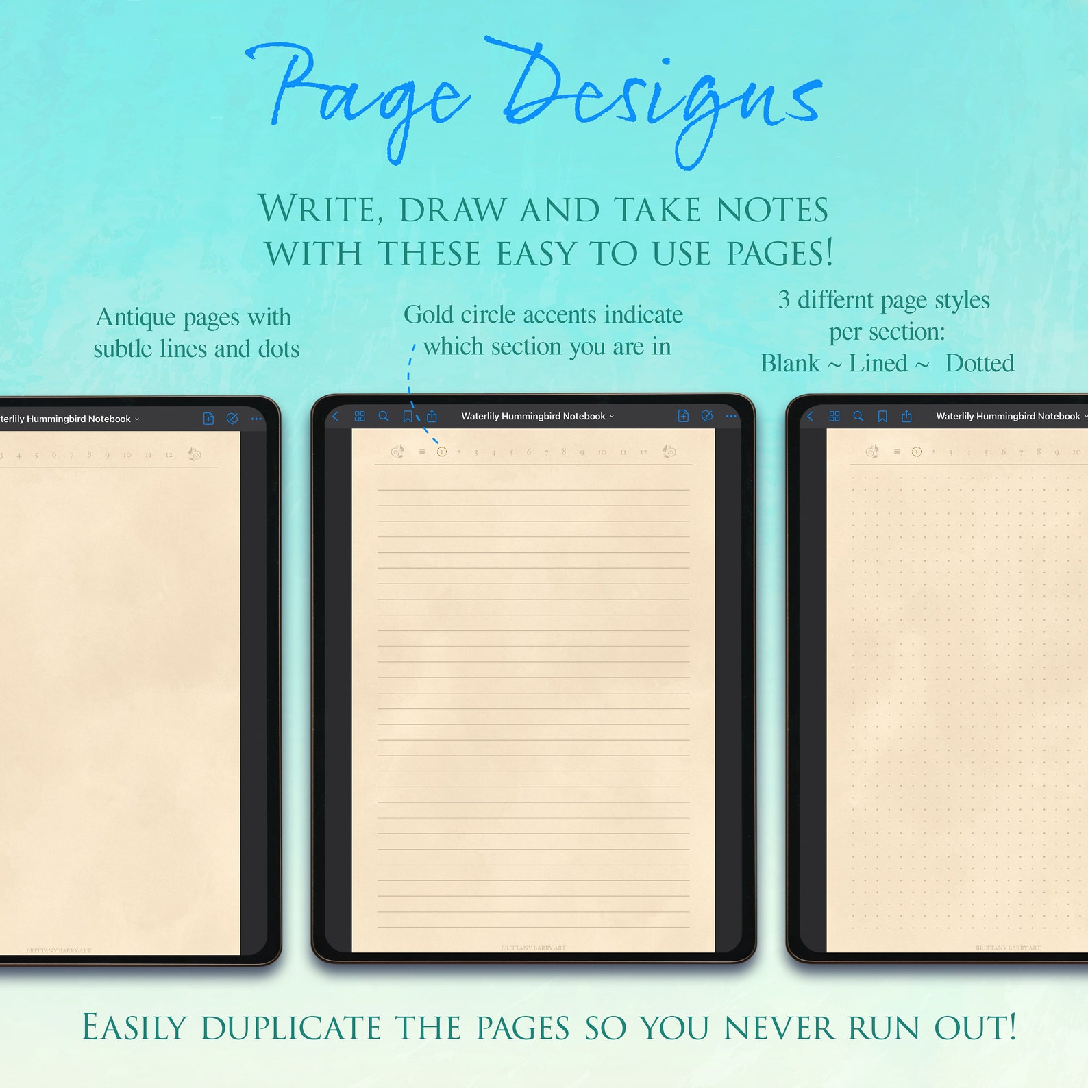 Goodnotes Digital Notebook Blank + Bonus Metallic Digital Stickers ...