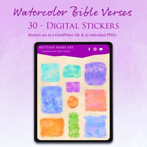 30 Digital Planner Stickers GoodNotes Watercolor Bible Verses GoodNotes Stickers Planner, Digital Sticker, Clipart, GoodNotes Stickers image 4
