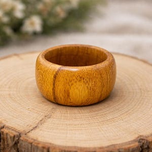 Handmade Osage Orange Wood Ring – Wide Band, Rustic Finish