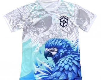Brazil Concept Design Jersey – Special Edition Football Kit – Custom Soccer Outfit – Seleção Fan Gift – White and Blue