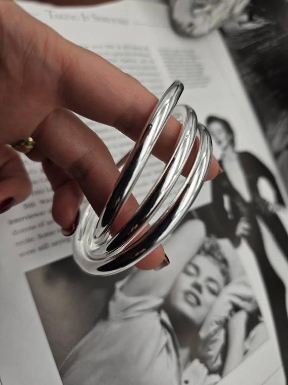 Vintage style stackable Russian bangles bracelet,… - image 3