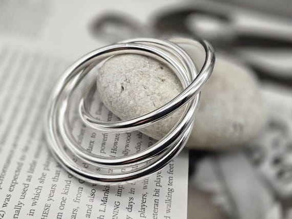 Vintage style stackable Russian bangles bracelet,… - image 5