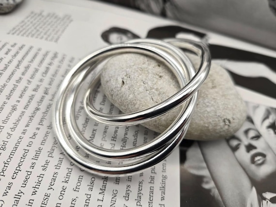 Vintage style stackable Russian bangles bracelet,… - image 1