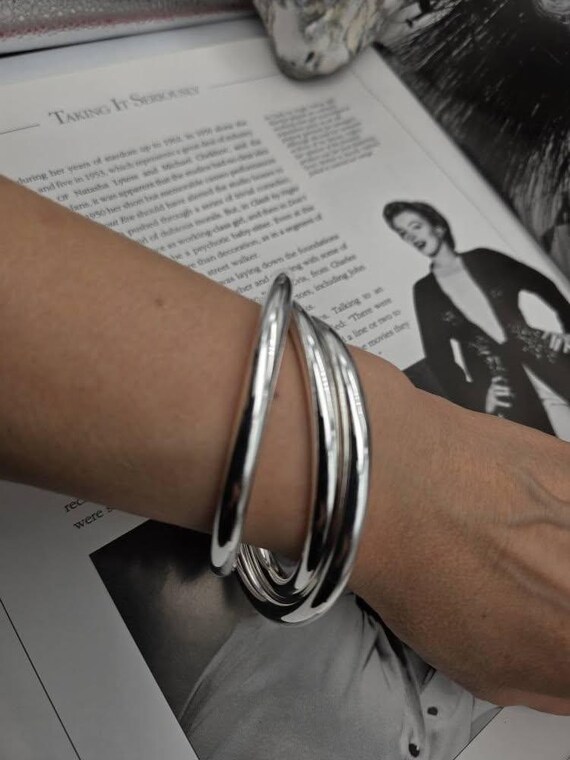 Vintage style stackable Russian bangles bracelet,… - image 4