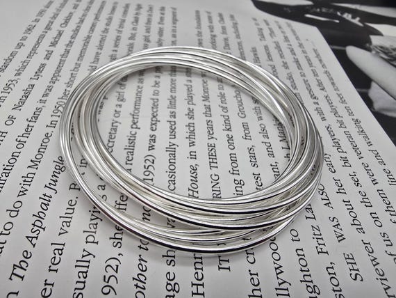 Vintage style stackable Russian thin bangles brac… - image 4