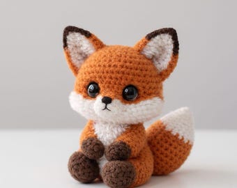 Schema all'uncinetto per amigurumi di una simpatica volpe / Peluche in formato PDF / Schema all'uncinetto per principianti / Download immediato