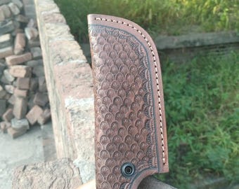 Custom Handmade Full tanned vegetable leather sheath for knife, Christmas gift.