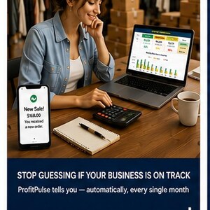 ProfitPulse Small Business Tracker | Excel Sales Expense Spreadsheet | Auto Dashboard image 4